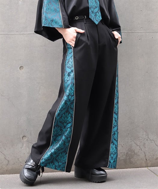 蓮ジャガードジップパンツ
