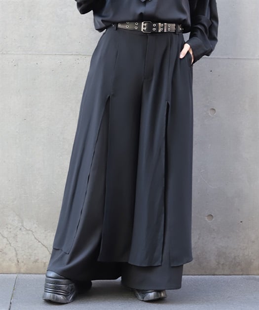 レイヤード袴パンツ