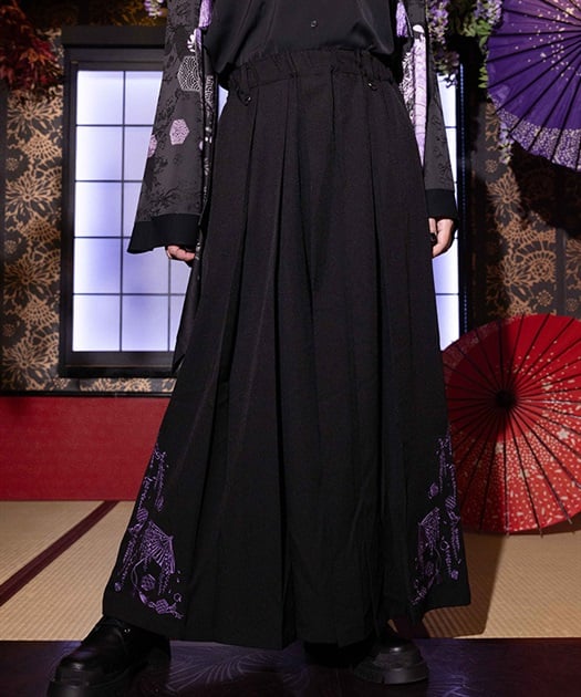 藤×和傘刺繍袴パンツ