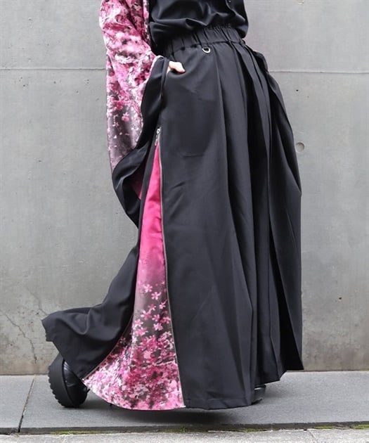 桜プリント袴パンツ