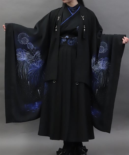花火プリント羽織