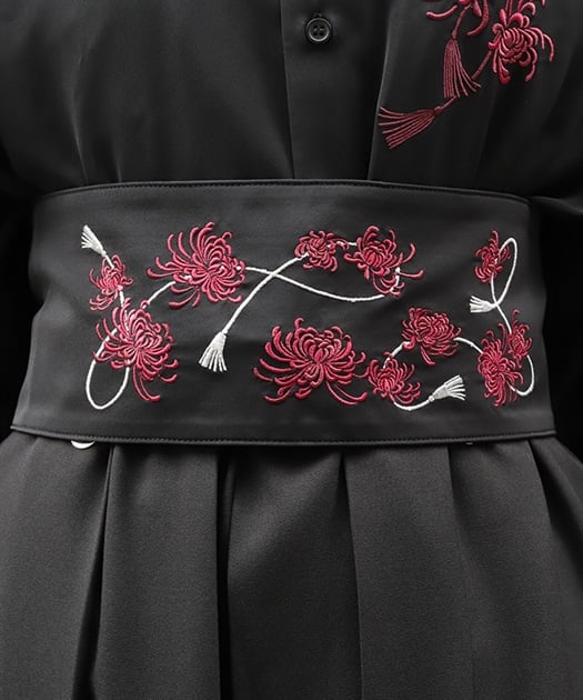 菊刺繍帯ベルト