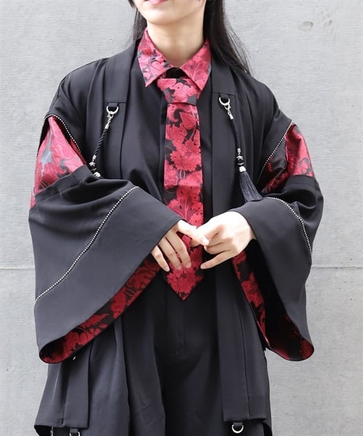 唐草文様ジャガードタイ付シャツ