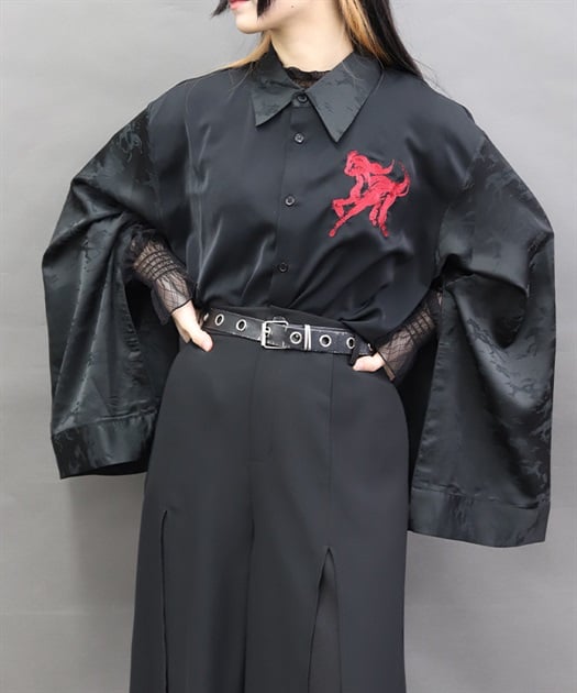 馬刺繍２ＷＡＹ袖シャツ