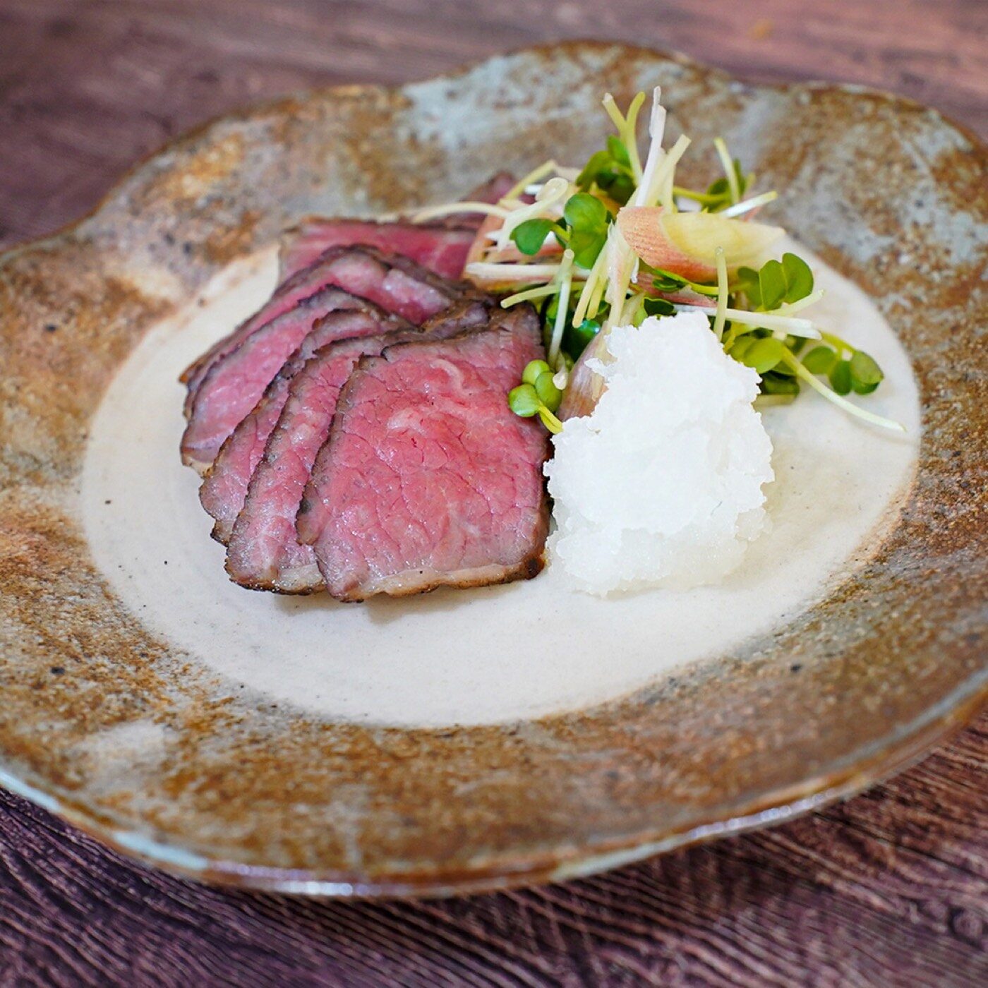 近江牛の藁焼き