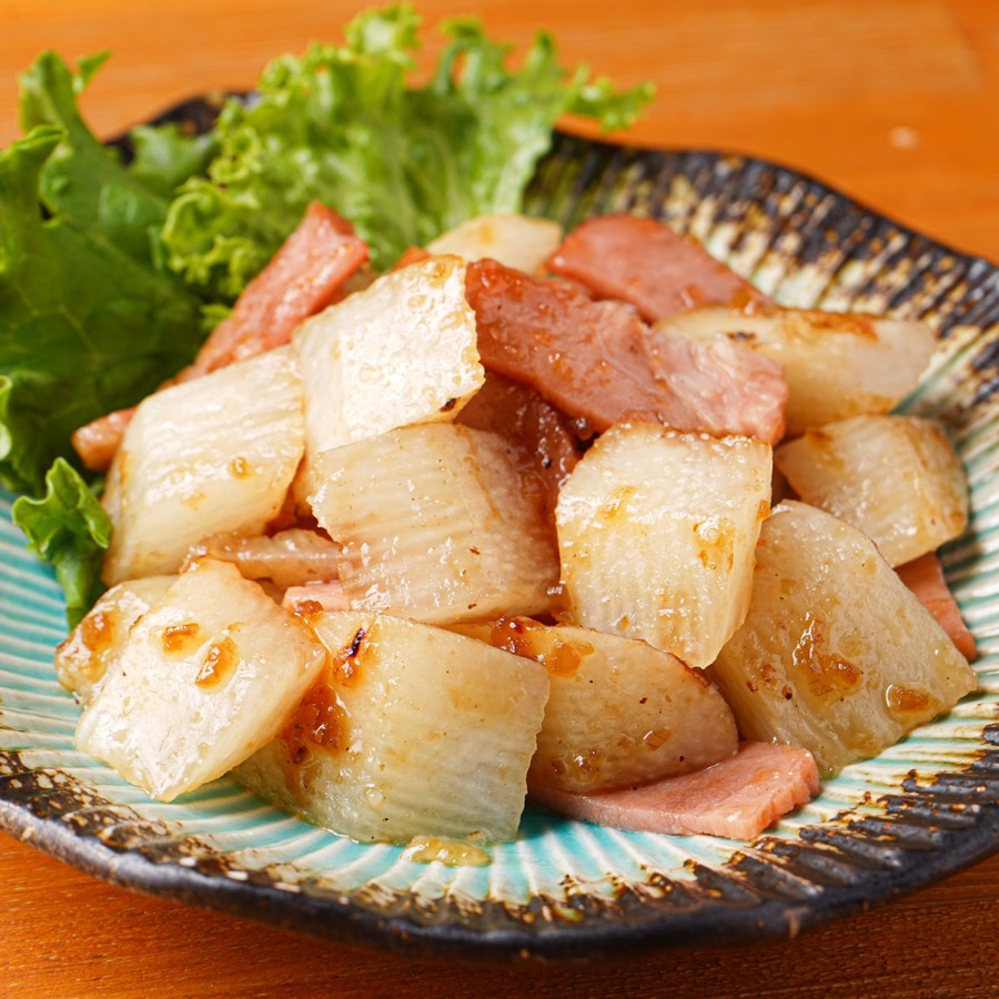 長芋とベーコンの鉄板焼き