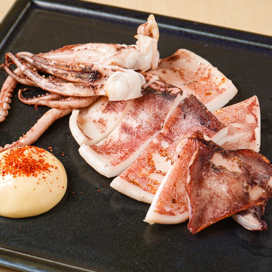 スルメイカの鉄板焼き
